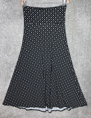 Maxi Falda Lularoe Mujer Talla Pequeña Negra Gris Lunares Elastizada Acampanada Pull On Foto 1 de 4