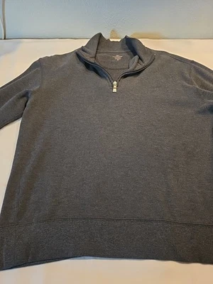 Dockers Men's Long Sleeve Sweatshirt Size M 1/4 Zip Pullover Gray Cotton Blend - Image 1 of 4