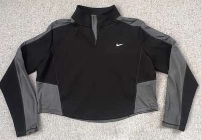 NIKE Mujer Entrenamiento Dri-fit 1/4 Cremallera Manga Larga Top Negro Gris XL Dx0065 Foto 1 de 4