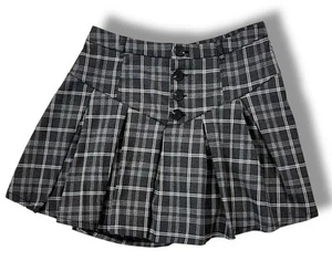 Minifalda plisada a cuadros Urban Romantics para mujer talla L gris negra Academia Y2K - Imagen 1 de 6