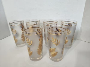 Vintage Libby Blattgold Matt HighBall Gläser 6er Set Midcentury Modern - Bild 1 von 9