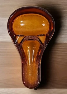 Rare Amber Glass Tobacco Pipe Rest Cigar Holder Ash Tray 1923 Spoon Rest    - Picture 1 of 6