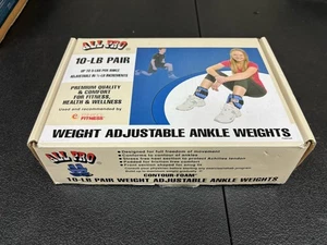 ALL PRO 10 Pound Pair 5 Lb ea Adjustable Ankle Weight Fitness Exercise Open Box - Picture 1 of 7