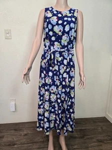 Ralph Lauren Black Label Maxikleid 12 blau rot grün weiß Blumen Workwear - Bild 1 von 13