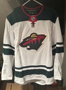 NEW Adidas Minnesota Wild MiC Team Issue Road White Authentic NHL Jersey size 56 - Picture 1 of 6