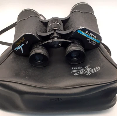 Tasco Zip 2012 Binoculars, 12x50mm Fully Coated + Case 262ft/1000yds - Image 1 of 4