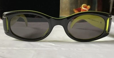 Authentic vintage Christian Dior Manhattan 43U Black & Green Neon Sunglasses - Image 1 of 4