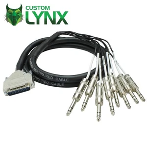 Lynx 25 PIN DSUB Loom DB25 to 8 x 6.35mm 1/4" Stereo Balanced TRS Jack Plugs PRO - Picture 1 of 4