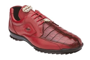 NUEVO Belvedere Vestido Exótico Zapatillas Zapatos Cuero de Cocodrilo Genuino Rojo Vasco - Imagen 1 de 3