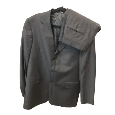 Traje Hart Schaffner Marx 2 piezas para hombre 42R gris a rayas blazer y pantalones de vestir lana Foto 1 de 4