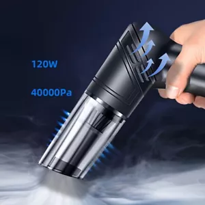 black wireless Automobile Folding Vacuum Cleaner Hand-held High-power Strong Suc - Picture 1 of 5