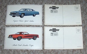Olympiade 1976 Spender Chevrolet ~ Caprice & Monte Carlo - Lot of 2 Postcards - Bild 1 von 1