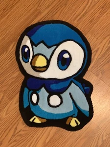 Tappeto personalizzato fatto a mano Piplup Pokemon 21x15 pollici tappeto camera da letto arte da parete - Foto 1 di 10
