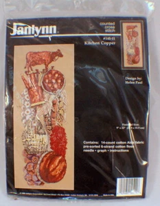 Janlynn Counted Cross Stitch Kitchen Copper 9" X 22" New Kit By Helen Paul - Picture 1 of 3