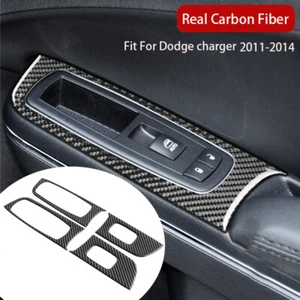 Carbon Fiber Interior Window Lift Switch Panel Trim For Dodge Charger 2011-2014- - Picture 1 of 13