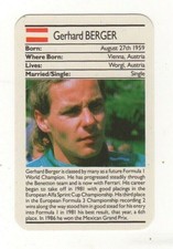 Motor Racing Card - Gerhard Berger (Austria)