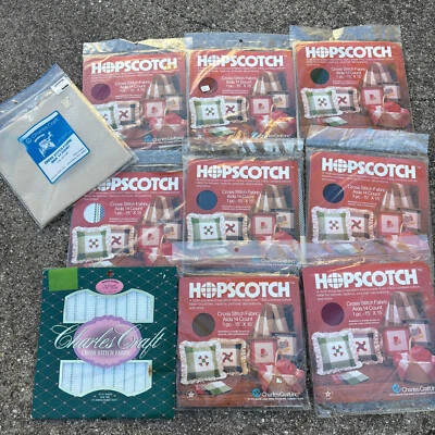 Charles Craft HOPSCOTCH + Cross Stitch Fabric Lot of 10 Multicolor NEW - Image 1 of 4