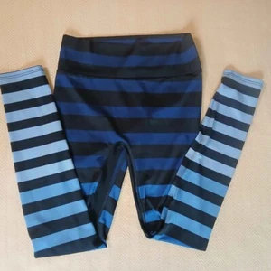 K-Deer Blue & Black Stripe Leggings Child Large - Picture 1 of 5