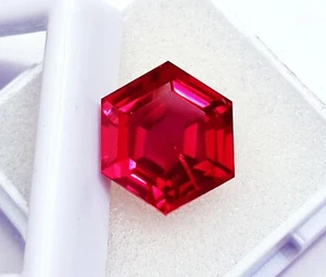 Piedra preciosa suelta corte hexagonal rubí rojo natural 8 a 10 quilates certificada con regalo gratis - Imagen 1 de 6