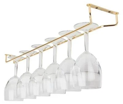 BEAUMONT Brass Glass Hanger Wine Glass Storage Rack Bar Glass Hanging Rail 10" 16" 24"