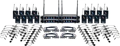 VocoPro 16 Channel UHF Wireless Headset & Lapel Mic System with Mic-On-Chip - Image 1 of 4