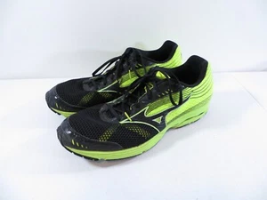 Mizuno Wave Sayonara 3 Mens Black Neon Yellow Green Running Shoes Size 15 - Picture 1 of 14