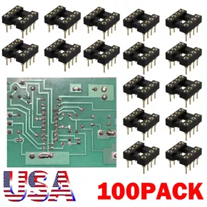 Adaptador de enchufe IC redondo DIP SIP de 8 pines tipo soldadura chapado en oro mecanizado EE. UU. 100 piezas - Imagen 1 de 9