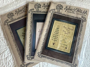 Menge 3 MAULBERRY VOLKSKUNST Primitive Heftmuster NEU - Bild 1 von 5