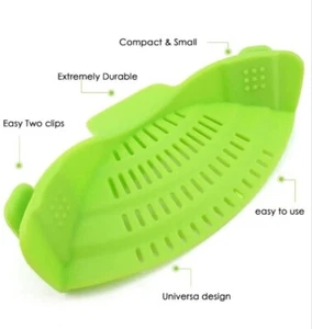 Kitchen Snap Silicone Food Strainer Clip on Colander Heat Resistant Adjustable - Picture 1 of 4