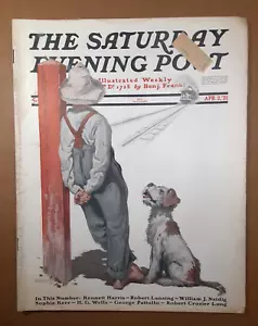 1921 Saturday EVENING POST~Train Cover~H.G WELLS~Rockwell Bicycle Ad~RAY SCHALK - Picture 1 of 15
