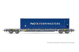 HJ6240 PORTE CONTENEURS A 4 ESSIEUX CHARGE AVEC CONTENEUR DE 45' P&O FERRY SNCF - Imagen 1 de 3