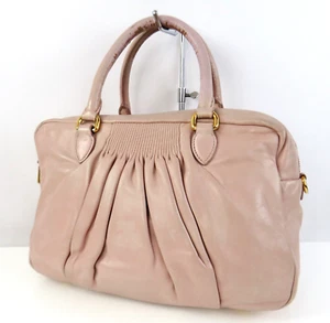 Auténtico bolso de mano de cuero rosa MIUMIU #58527 - Imagen 1 de 17