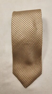 Hardy Amies Men's Tie Silk Tan Pattern Foto 1 de 3