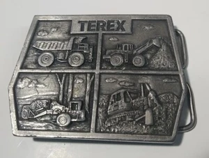 Vtg Terex GM Heavy Machinery Bulldozer Trencher Dump Truck Belt buckle - Picture 1 of 5