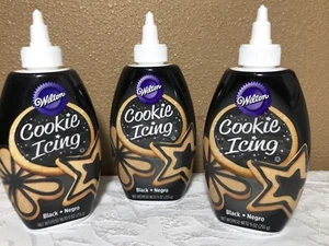 Wilton 3 Count Of 9oz Black Cookie Icing Fondant - Picture 1 of 12