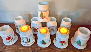 Set Of 10 Heavy Porcelain Votive Candle Holders 5" Party Package - Picture 1 of 6