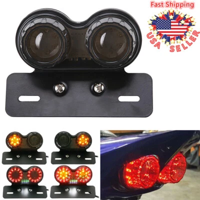 Smoke 40 LED Motorcycle Turn Signal Brake License Plate Integrated Tail Light US - Image 1 of 4