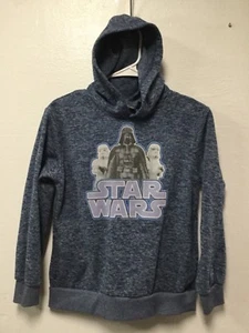 Boys Hooded Graphic Sweatshirt Size M Blue Star Wars Lucasfilms Ltd 79 - Picture 1 of 7