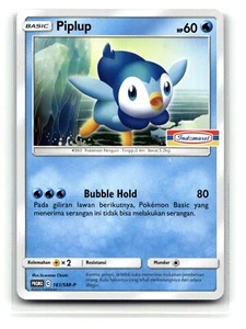 Tarjeta promocional Pokemon 2020 Indonesia Piplup 161/SM-P estampada Indomaret - Imagen 1 de 4
