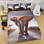 Elephants Muddy Dirt Road 3D Digital Print Bedding Duvet Quilt Cover Pillowcase