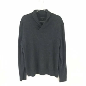 Banana Republic Mens Sweater Large Dark Gray Knit Long Sleeve Collared - Picture 1 of 3