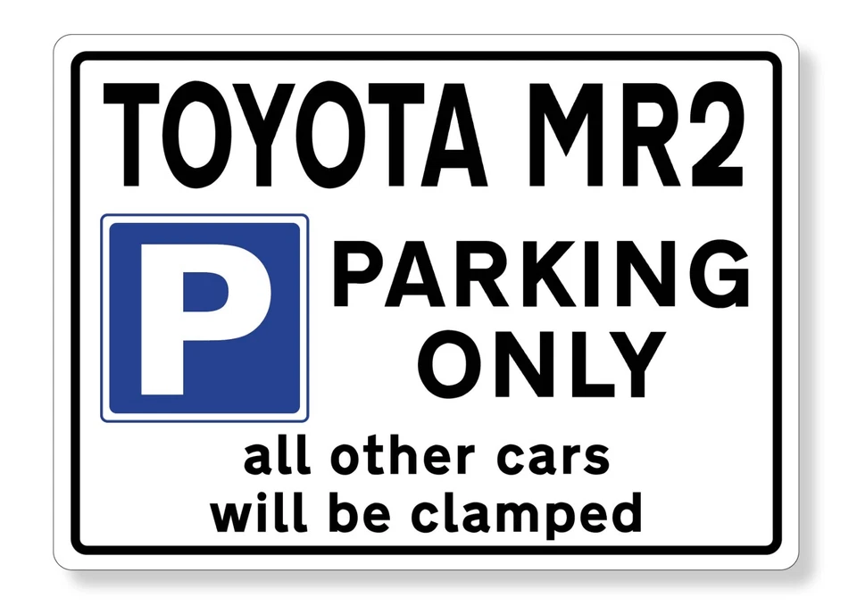 PINKCROW Parking Sign Toyota MR2 Novelty gift Garage Mancave