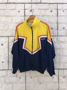 RAR Vintage Adidas West Germany Trainingsjacke 80er Trefoil Logo Retro Gelb Navy - Bild 1 von 12