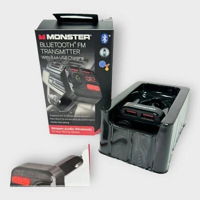 Monster LED Bluetooth FM Transmitter with 3.4 Amp USB Charging Ports SHIPS FREE - Image 1 of 4
