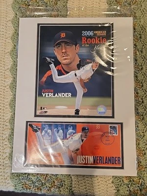 justin Verlander Photo And USPS Commorative Cover 2006 Rookie Of The Year... - Image 1 of 4