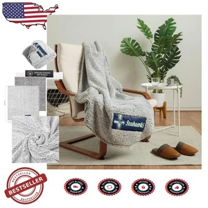Seattle Seahawks NFL Big Logo Cloud Sherpa Blanket 60" x 70" - Ultimate Comfort - Picture 1 of 8