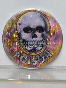 RARE Vintage 90s Poison Skull Metal Collectible POG - Picture 1 of 2