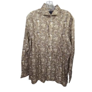Camicia Cremieux uomo media manica lunga bottoni paisley stampa floreale - Foto 1 di 5
