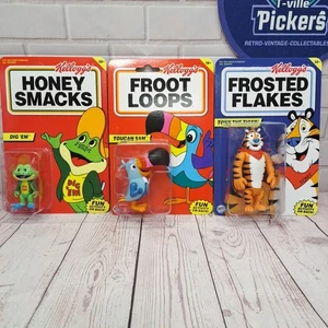 3er Set, Kellogg's Figuren Toucan Sam Tony the Tiger Dig 'Em Frog 3,75", Neu - Bild 1 von 9