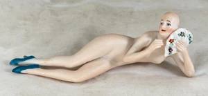 Antike Galluba und Hofmann Biskuit 53/4" Baden Schönheit Fächer blaue Schuhe - Germany - Bild 1 von 12